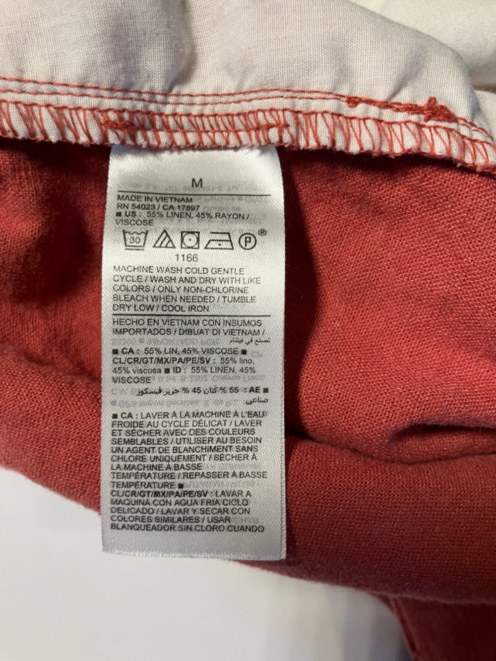 Old Navy Linen blend Coral Elastic Waist Shorts - Picture 4 of 4